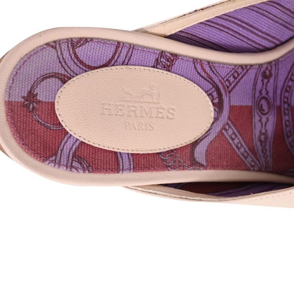 Hermès Oz Mules in Beige Leather - Picture 9 of 12